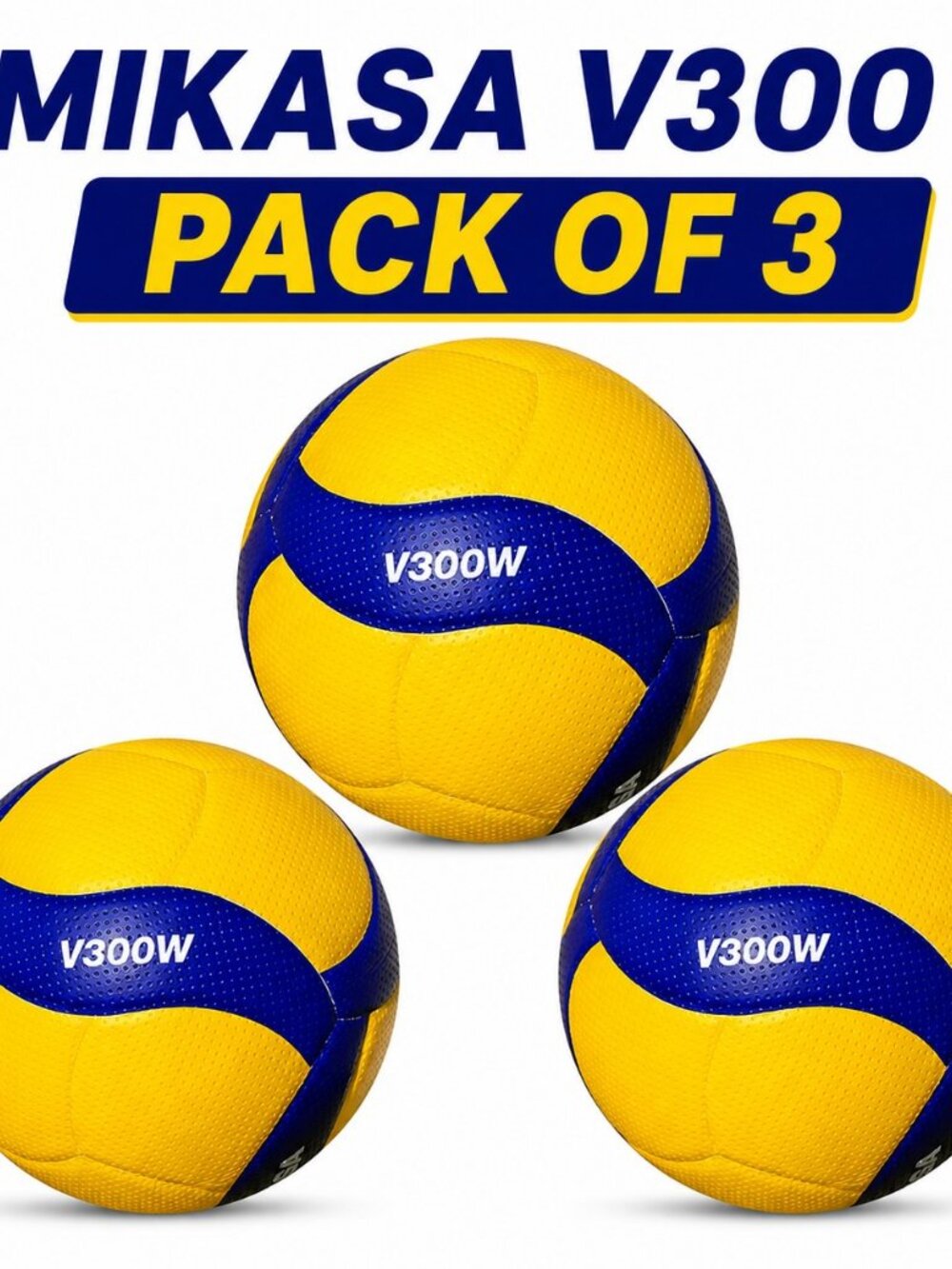 Mikasa V300W Volleyball Ball Professional Volleyball Ball Size  (pack of 3)
